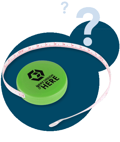 Green logo tape measure with white imprint