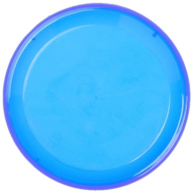 Plastic translucent blue high-5 inch flying disc blank.
