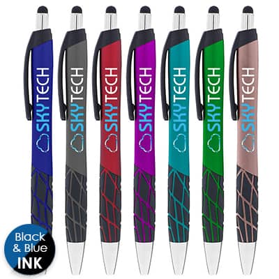 Custom full-color stylus pen with grip.