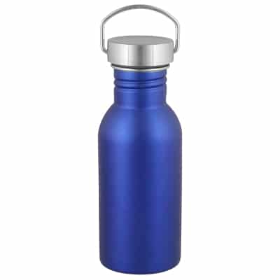 Stainless steel blue water bottle blank in 20 ounces.