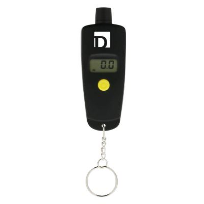 Black full service digital tire gauge with personalized promotional logo.