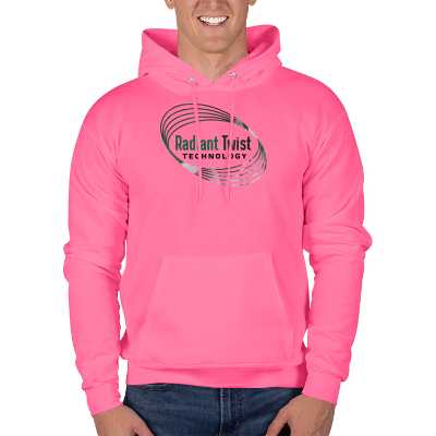 Personalized safety pink blended hoodie with custom logo