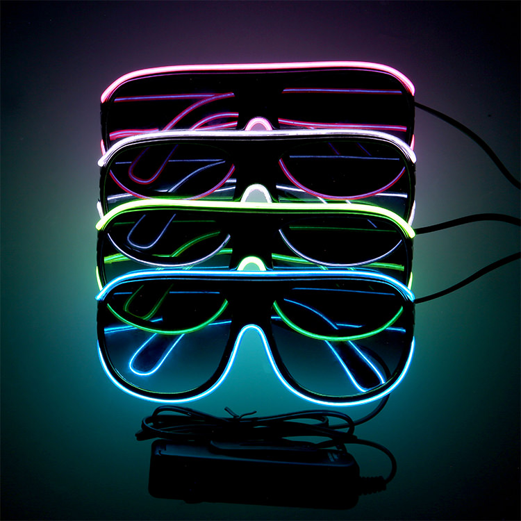 Plastic neon aviator shades.