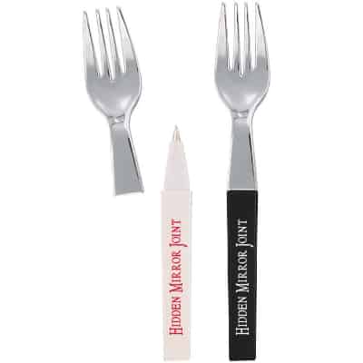 Plastic dinner fork pen.