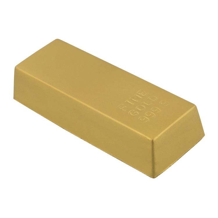 Foam gold bar stress reliever blank.