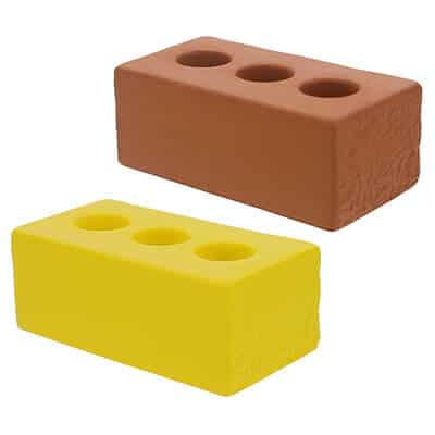 Foam red brick stress reliever blank.