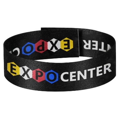 White wristband available in a full-color imprint.