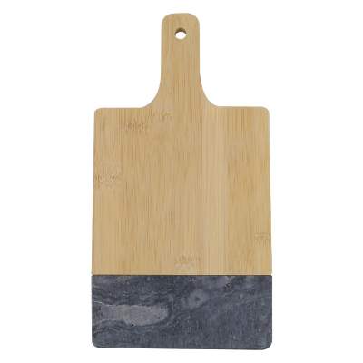 Black marble and bamboo cutting board blank.