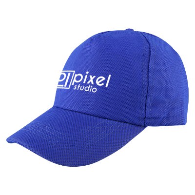 Royal blue customizable non-woven cap.