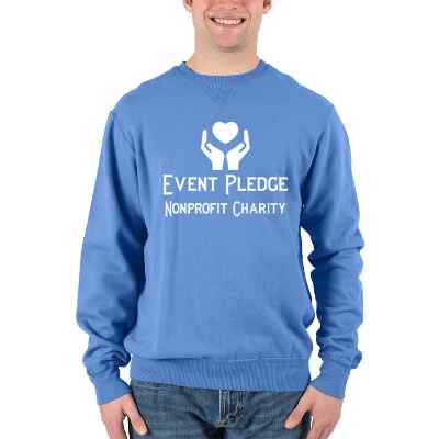 Personlized blue moon crewneck sweatshirt with logo.