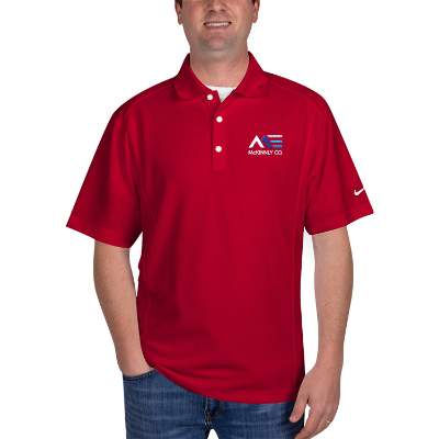 Personalized red embroidered dri-fit classic polo