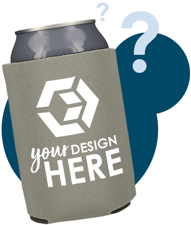 Gray standard foam can cooler with white imprint