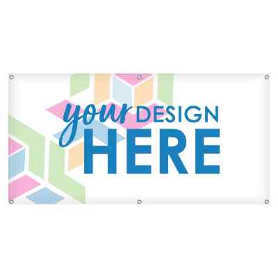 2 feet x 4 feet full-color custom design 13 oz. vinyl banner with grommets.