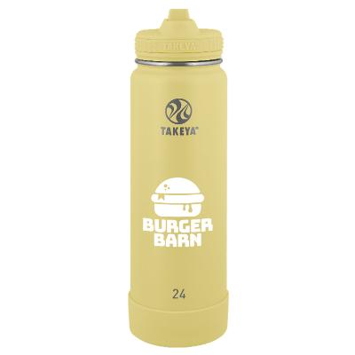 Canary stainless bottle with custom logo.