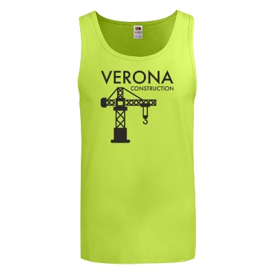 Custom safety green tank top with logo.