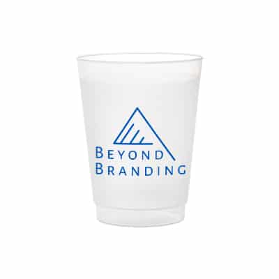 Durable plastic frosted plastic cup with custom logo in 10 ounces.