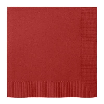 3Ply tissue red blank lunch napkin.