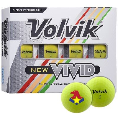Volvik vivid golf ball with full color custom promotional imprint. 