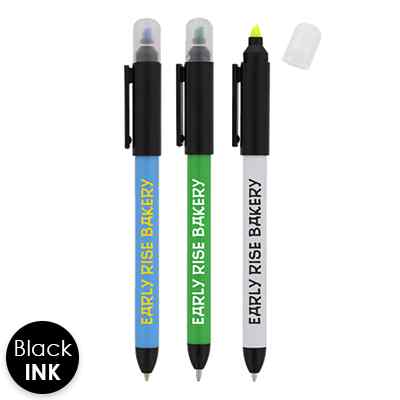 Plastic two-way pen highlighter/pen. 