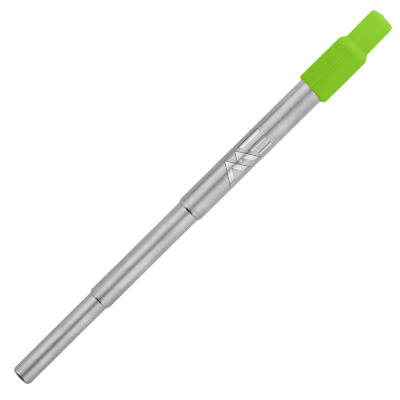 Lime green straw with bottle opener and custom engraved logo.