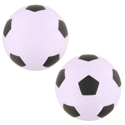 Blank black and white foam soccer stress ball.