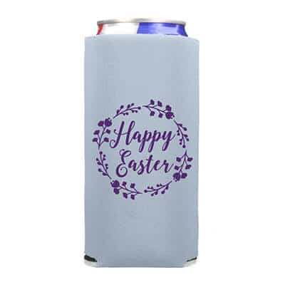 Customizable collapsible black slim can cooler.