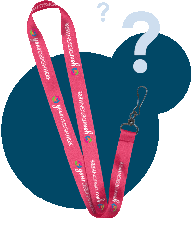 Pink sublimation lanyards with full-color imprint
