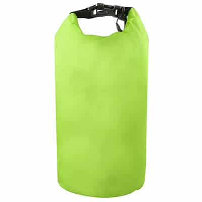 Polyester lime green waterproof toiletry bag with window blank.