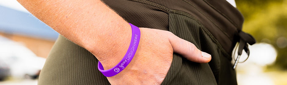 Purple custom silicone wristbands