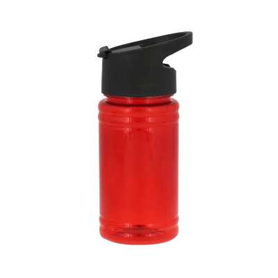 Upcycle plastic red water bottle with pop up sip lid blank in 16 ounces.