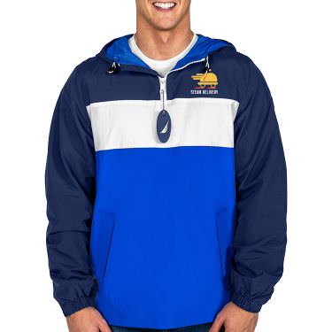 Full color mens personalized pullover jacket.