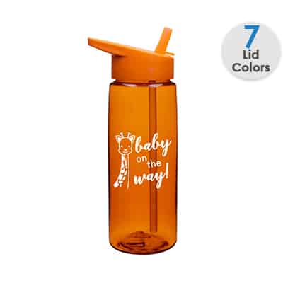 26 oz. customizable shine bottle with flip straw lid.