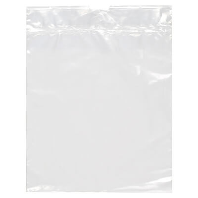 Plastic clear poly drawstring bag blank.