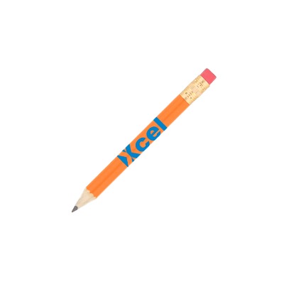 Orange golf pencil with custom imprint.