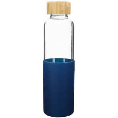 Glass navy blue water bottle blank in 18 ounces.