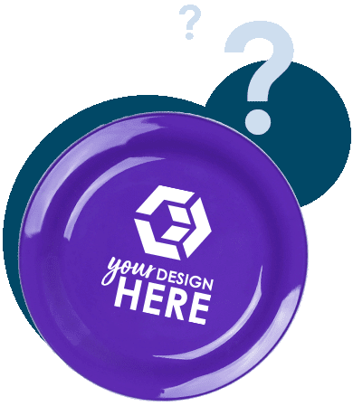 Purple custom frisbees with white imprint