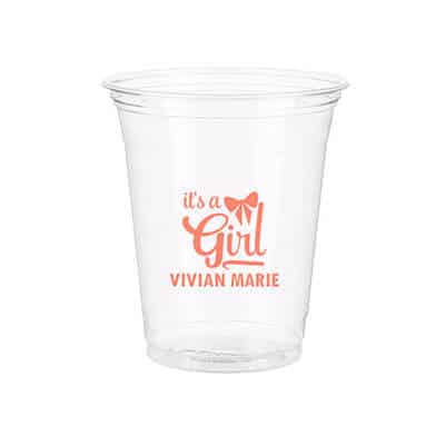 12/14 oz. customizable soft sided clear plastic cup.