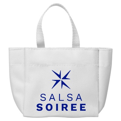 White polyester custom sprout tote bag.
