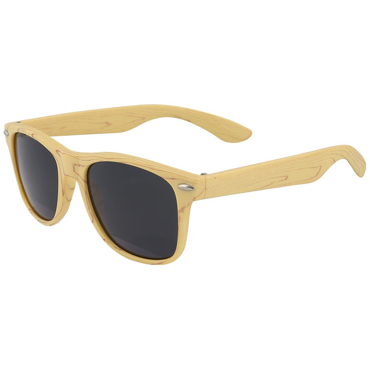 Polycarbonate woodtone sunglasses blank.