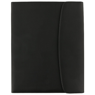 Polyurethane and leather black padfolio blank.