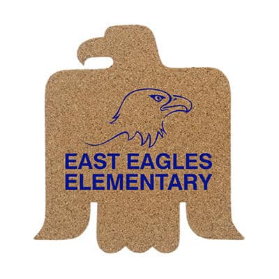 Cork 5 inches Eagle coaster with personalized print.