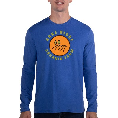 Full color blue heather long sleeve t-shirt.