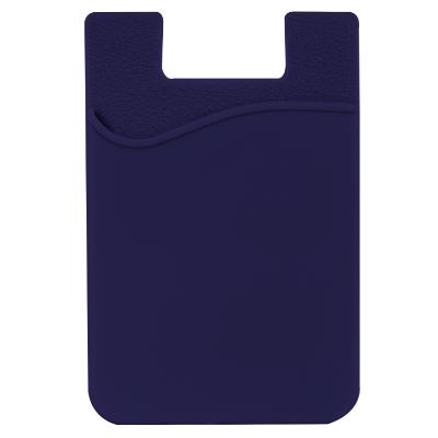 Silicone navy blue phone wallet blank.