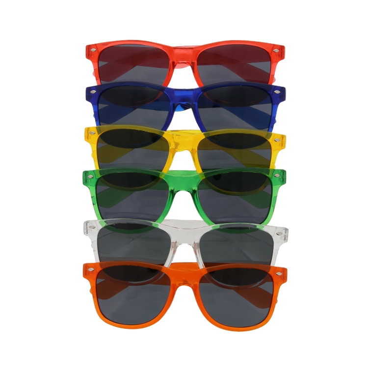Plastic translucent frames sunglasses.