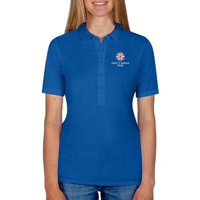 Personalized true royal ladies' polo with full color logo.