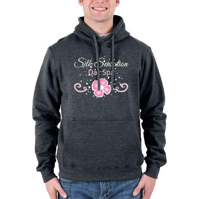 Personalized grey pullover full color sweatshirt.