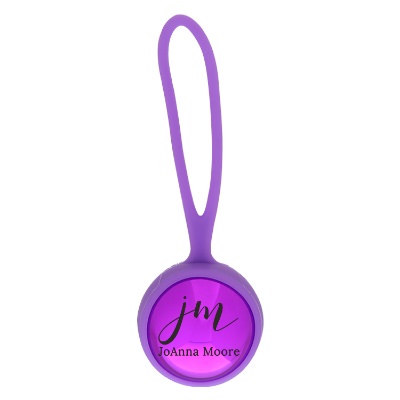 Plastic purple lip balm with silicone holder personalized with your brand.