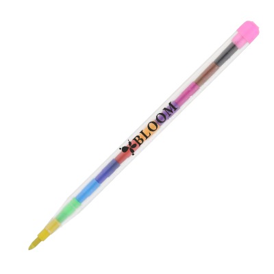 Stackable colored pencil with custom imprint.