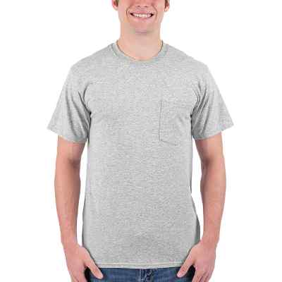 Ash cotton pocket short sleeve t-shirt.
