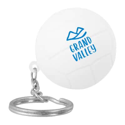 Foam volleyball stress ball key ring imprinted.